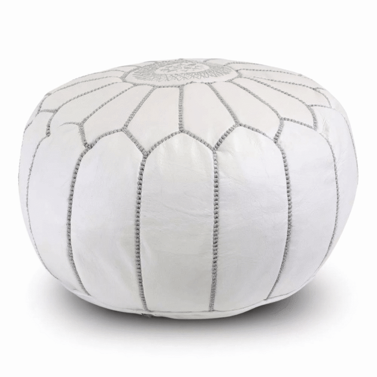 Moroccan handmade leather pouf